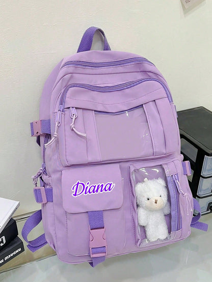 Customized Backpack, Can Print Personalized Name Or Holiday Greetings. Create Your Own Exclusive Backpack. Fashionable, Casual, Multi-Functional, Minimalist Versatile Multi-Pocket Design, This Lightwe