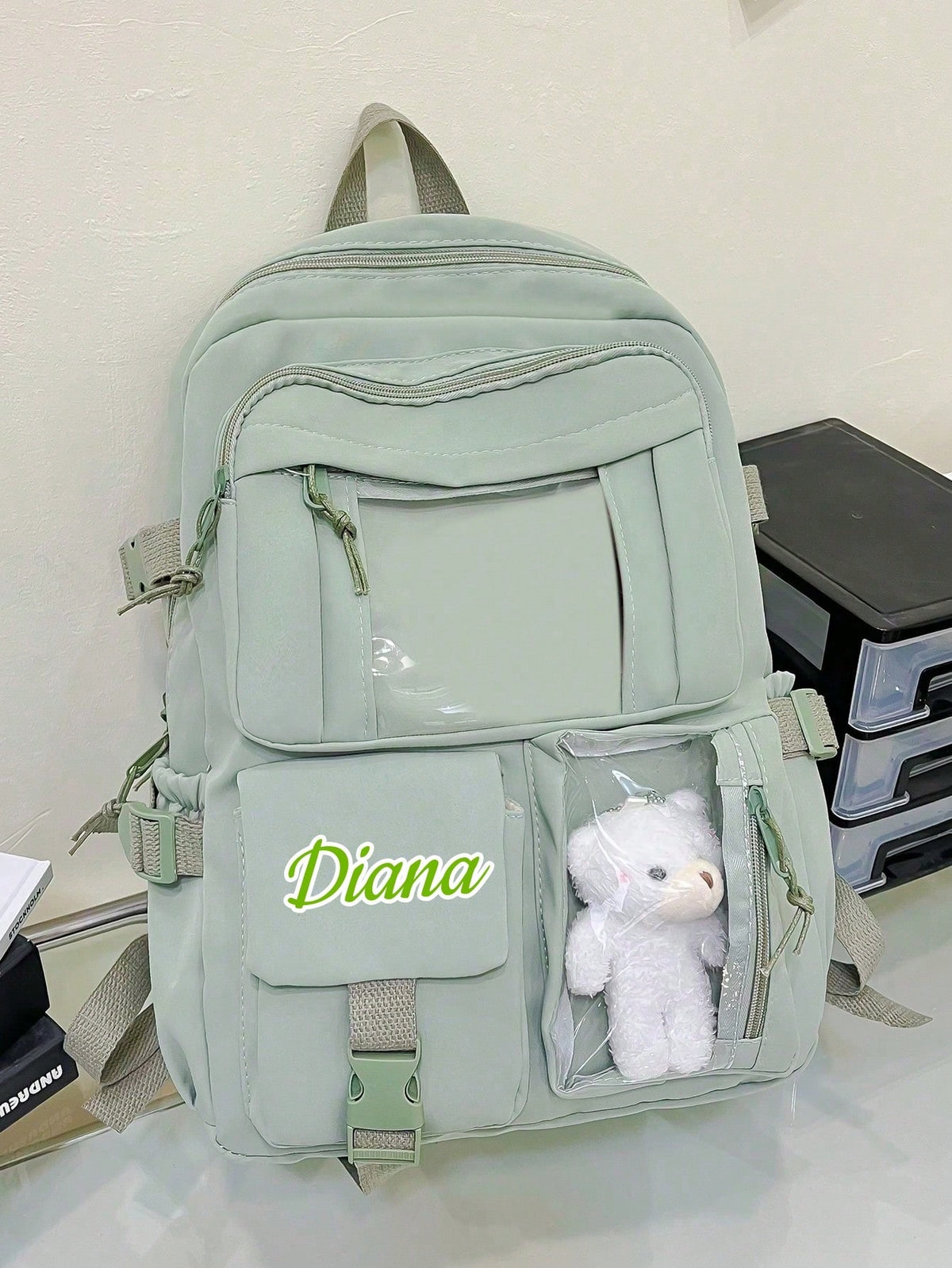 Customized Backpack, Can Print Personalized Name Or Holiday Greetings. Create Your Own Exclusive Backpack. Fashionable, Casual, Multi-Functional, Minimalist Versatile Multi-Pocket Design, This Lightwe