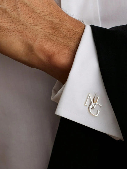 Customized Personalized, Groomsmen Wedding Cufflinks, Initial Cufflinks- Father's Day Gift, Brother's Gift, Stainless Steel, Graduation Ceremony, Millennium, Fashionable, Unisex, Casual, Unique, Fore