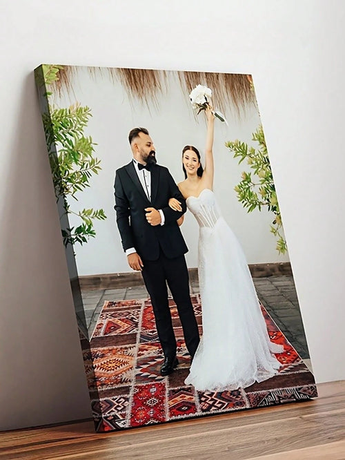 Customized Photo Canvas Painting With Wooden Frame, Family Photos, High-Definition Printed, Gift For Mother, Wife, Birthday, Vibrant Wall Decor, Anniversary