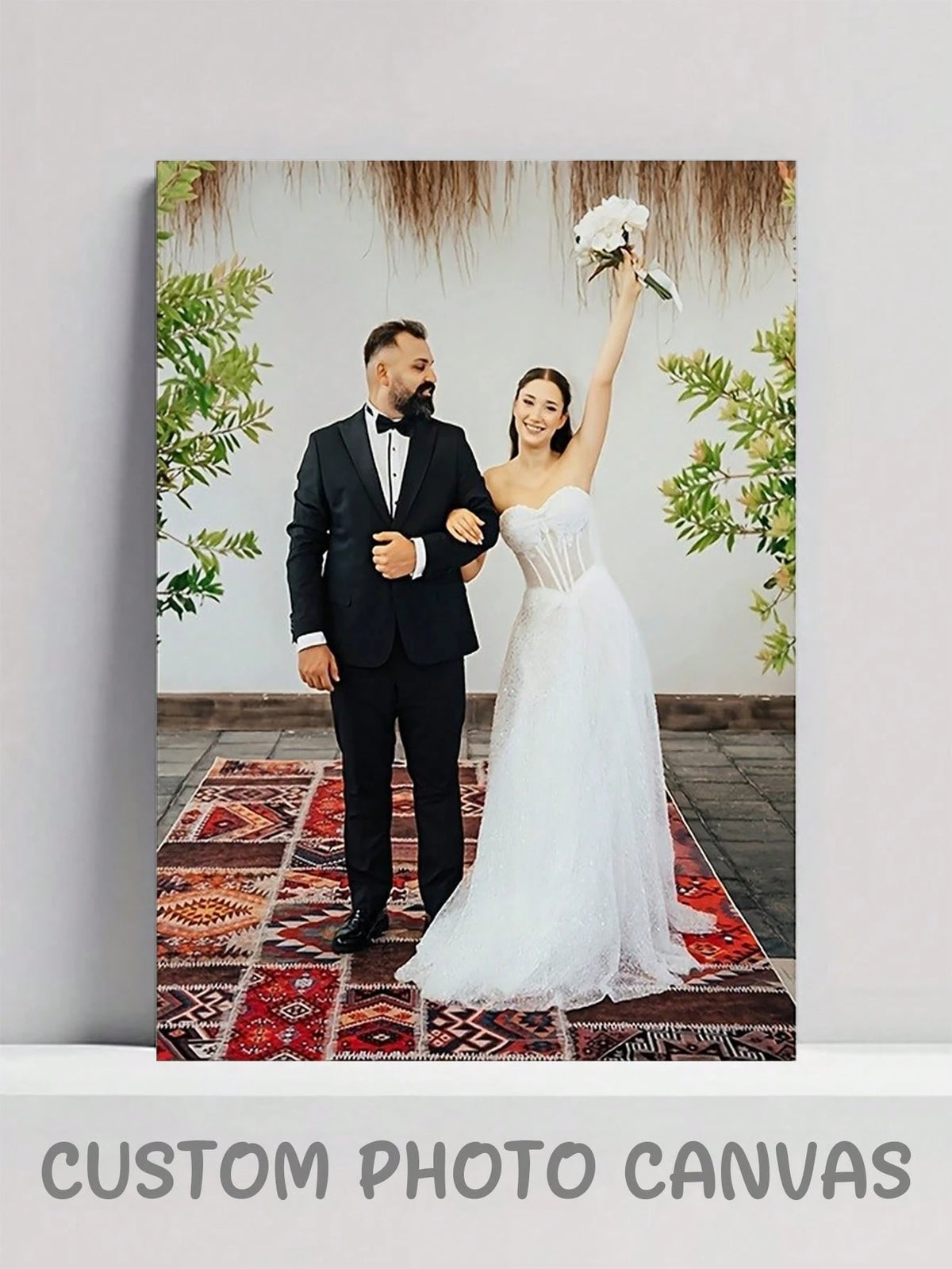 Customized Photo Canvas Painting With Wooden Frame, Family Photos, High-Definition Printed, Gift For Mother, Wife, Birthday, Vibrant Wall Decor, Anniversary