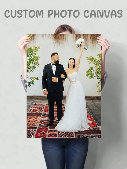 Customized Photo Canvas Painting With Wooden Frame, Family Photos, High-Definition Printed, Gift For Mother, Wife, Birthday, Vibrant Wall Decor, Anniversary