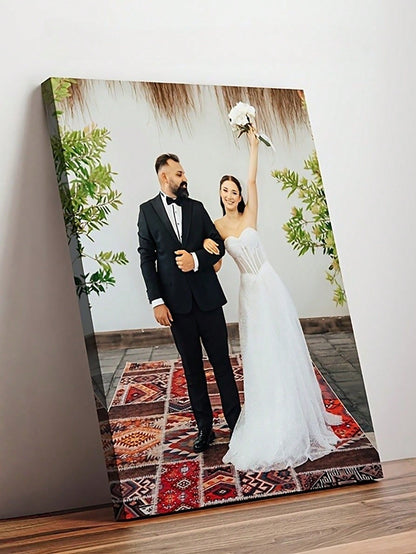 Customized Photo Canvas Painting With Wooden Frame, Family Photos, High-Definition Printed, Gift For Mother, Wife, Birthday, Vibrant Wall Decor, Anniversary