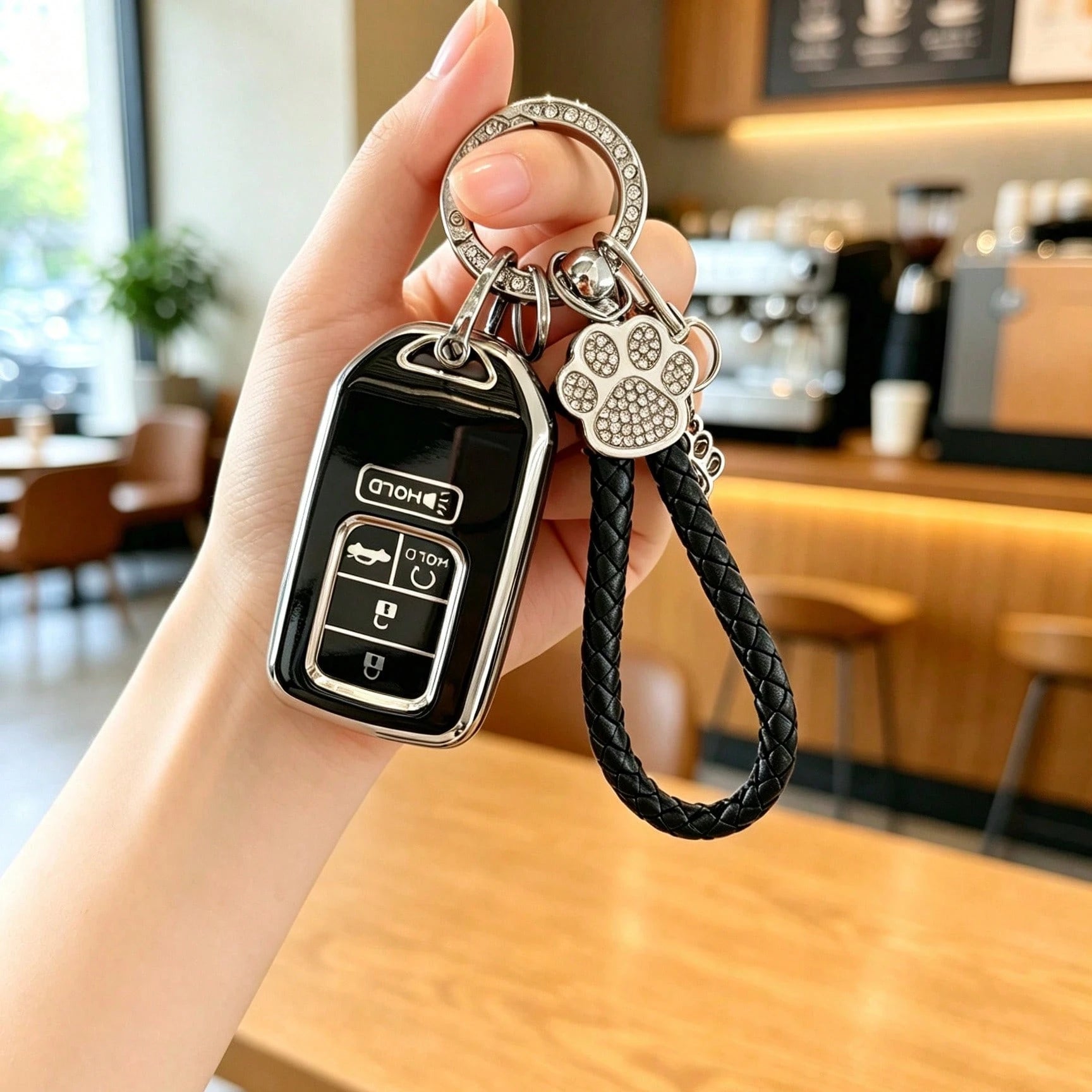 Cute Cat Paw Car Key Cover Compatible With Honda Fit, HRV, Jazz, Jade, LIFE, Women's Key Shell Case