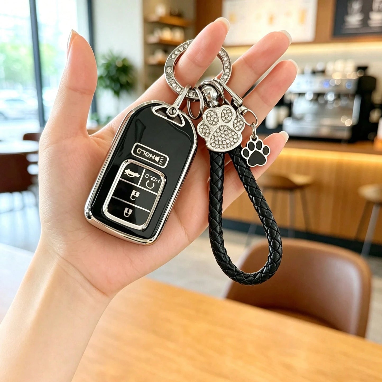 Cute Cat Paw Car Key Cover Compatible With Honda Fit, HRV, Jazz, Jade, LIFE, Women's Key Shell Case