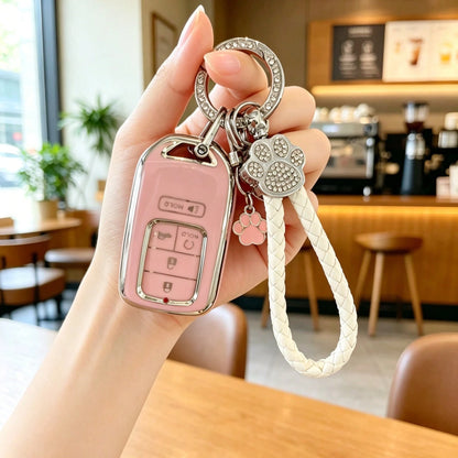 Cute Cat Paw Car Key Cover Compatible With Honda Fit, HRV, Jazz, Jade, LIFE, Women's Key Shell Case