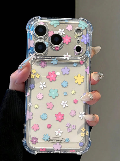 Cute Daisy Pattern Anti-Drop Phone Case, Minimalist Spring Outfit Phone Case, Perfect For Daily Use, Raised Edge Anti-Scratch Protective Cover Compatible With IPhone 15/15 Pro/15 Plus/15 Pro Max/16/16