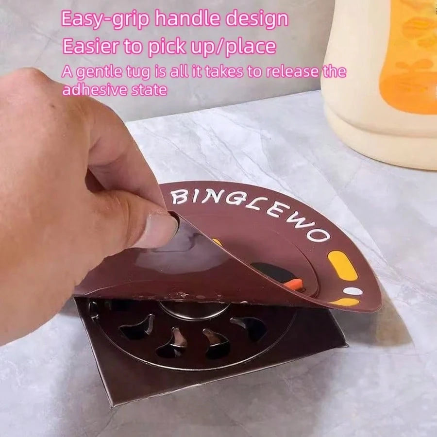 Cute Design Drain Cover, Silicone Drain Mat, Prevents Pests And Odors, Anti-Slip Bathroom/Kitchen Drain Mat, Suitable For Toilet, Sink, Shower. Easy To Clean Bathroom Drain Mat.