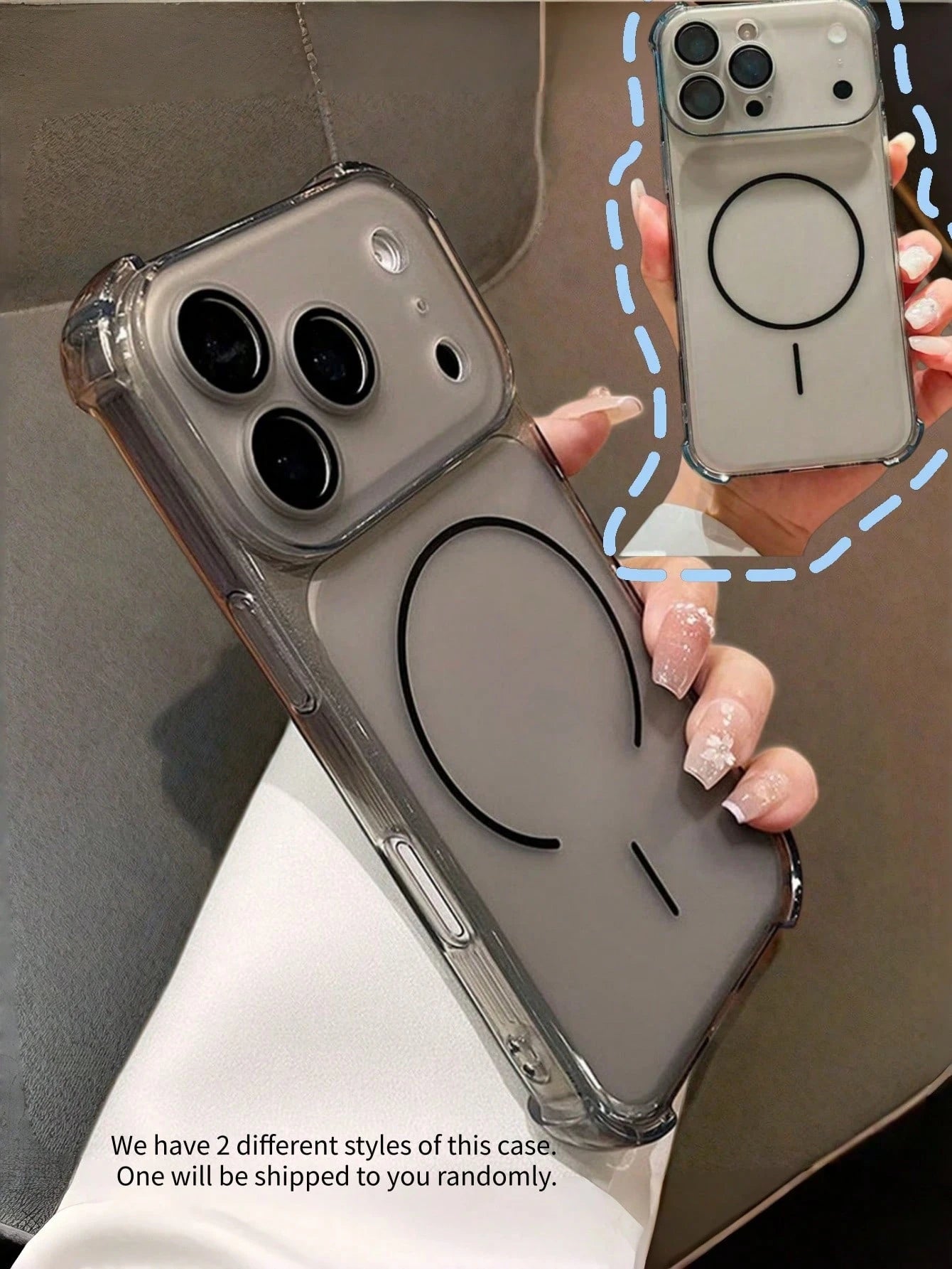 Cute Pink Anti-Drop Magnetic Phone Case| Transparent Frame Support| Full Protection Shell Compatible With Apple 17/16/15/14/13 Air/17 Pro Max Supports Wireless Charging Matte Texture, Full Lens Prot