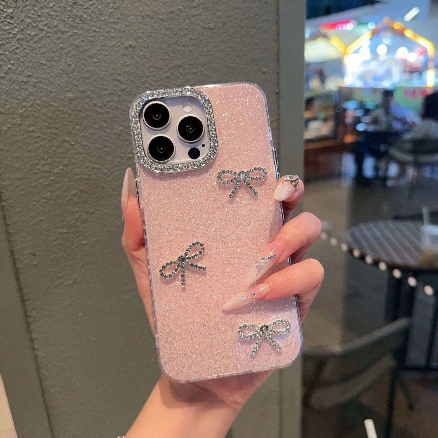 Cute Shiny Bowknot Phone Case, Shockproof Protective Mobile Phone Cover, Luxury Sparkly Glitter Design, Soft Silicone Flexible Bumper, Slim Fit Anti-Scratch Shield, Elegant Fashion Decoration For Dail