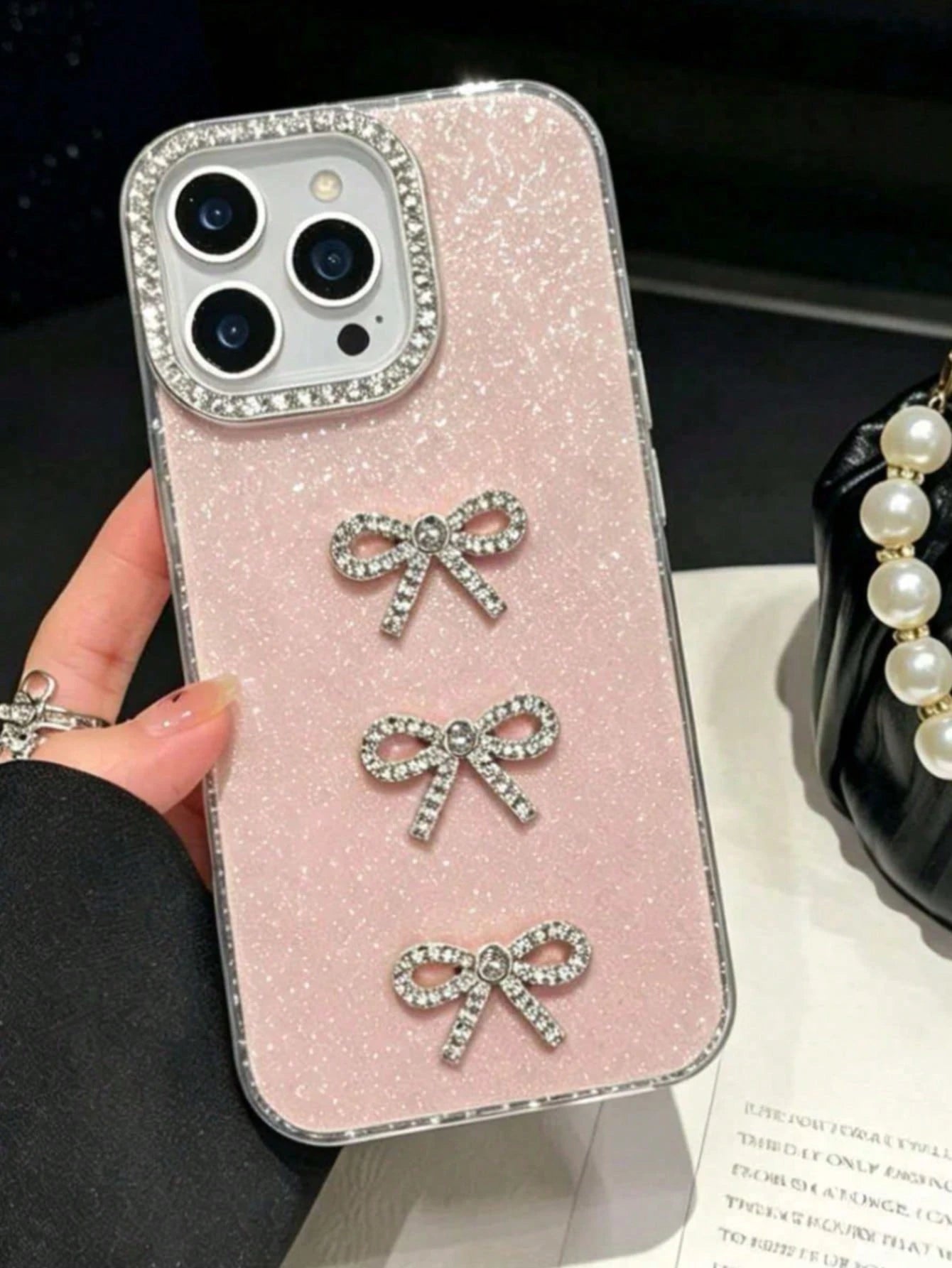 Cute Shiny Bowknot Phone Case, Shockproof Protective Mobile Phone Cover, Luxury Sparkly Glitter Design, Soft Silicone Flexible Bumper, Slim Fit Anti-Scratch Shield, Elegant Fashion Decoration For Dail