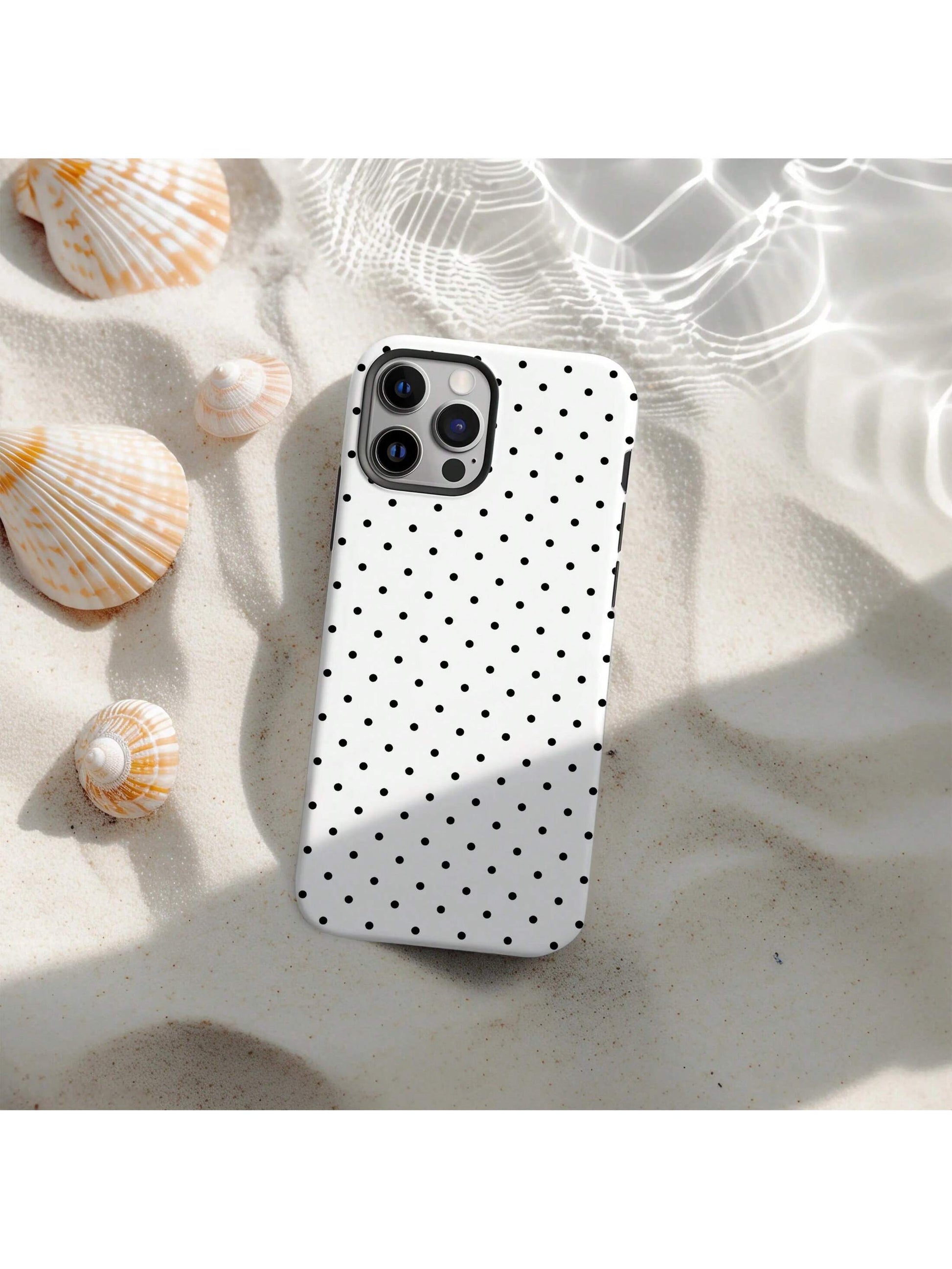 Cute White Black Polka Dot Element Fashion Soft Phone Case Y2K Style Compatible With IPhone 17/16/15/14/13/12/11 Pro Max Spring Birthday Gift