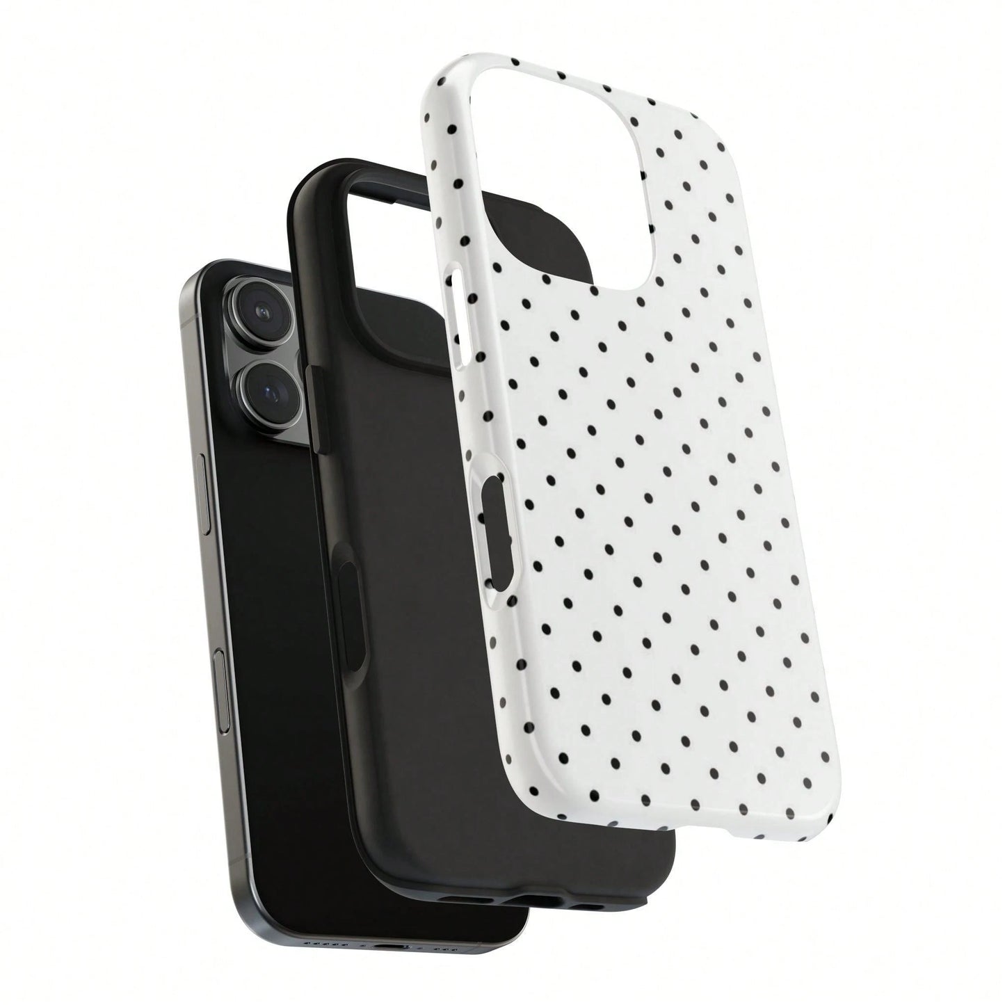 Cute White Black Polka Dot Element Fashion Soft Phone Case Y2K Style Compatible With IPhone 17/16/15/14/13/12/11 Pro Max Spring Birthday Gift