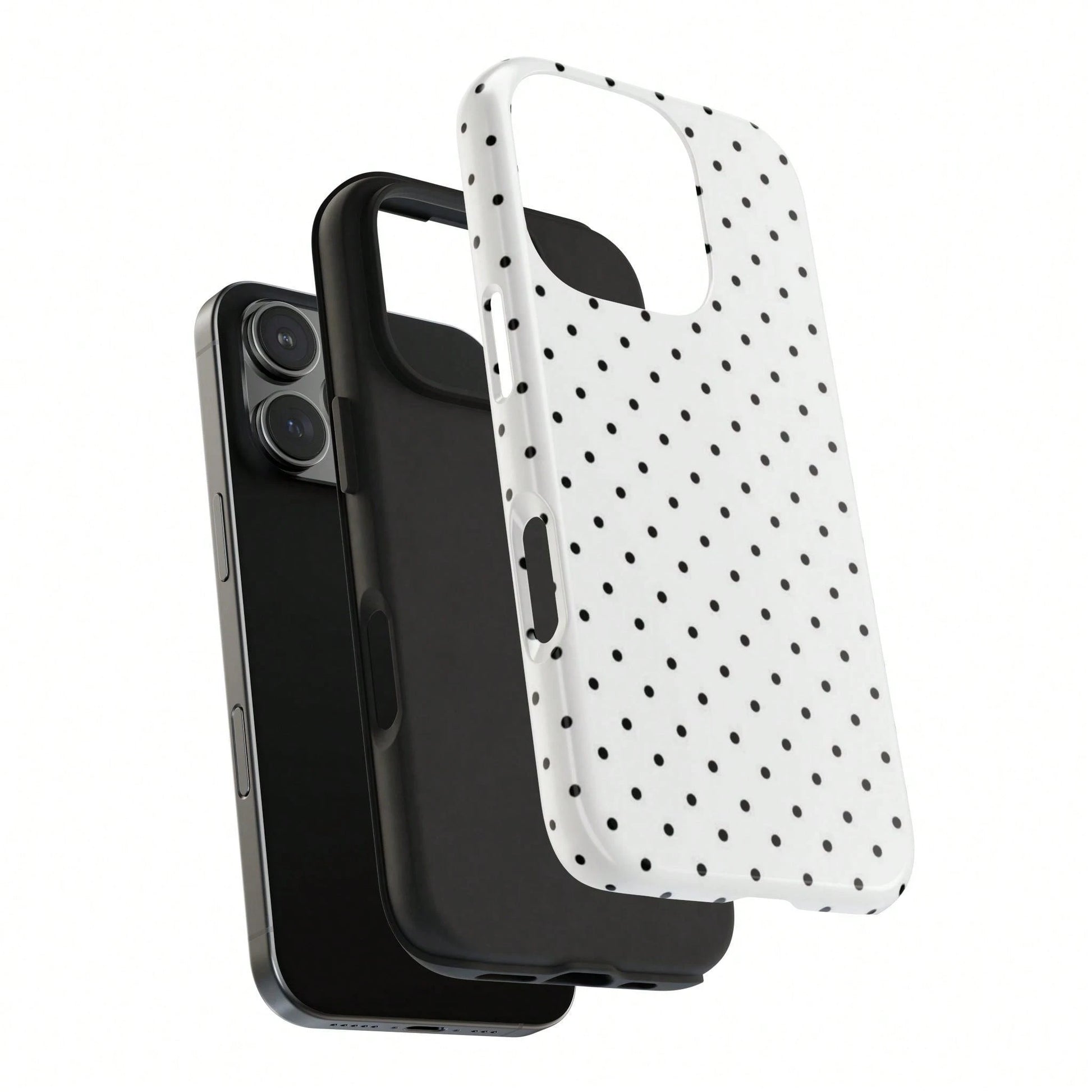 Cute White Black Polka Dot Element Fashion Soft Phone Case Y2K Style Compatible With IPhone 17/16/15/14/13/12/11 Pro Max Spring Birthday Gift