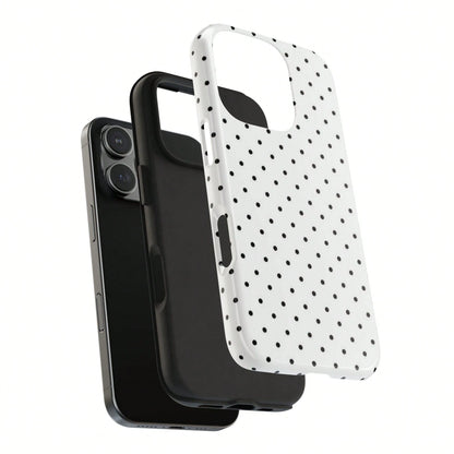 Cute White Black Polka Dot Element Fashion Soft Phone Case Y2K Style Compatible With IPhone 17/16/15/14/13/12/11 Pro Max Spring Birthday Gift