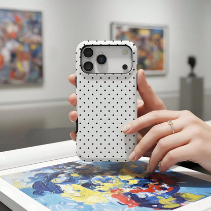 Cute White Black Polka Dot Element Fashion Soft Phone Case Y2K Style Compatible With IPhone 17/16/15/14/13/12/11 Pro Max Spring Birthday Gift