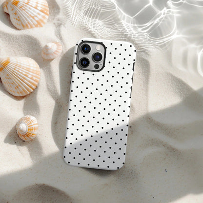 Cute White Black Polka Dot Element Fashion Soft Phone Case Y2K Style Compatible With IPhone 17/16/15/14/13/12/11 Pro Max Spring Birthday Gift
