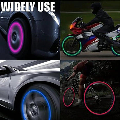 CyberDyer 4pcs Glow-In-The-Dark Tire Valve Caps, Luminous Dust-Proof Tire Valve Stem Covers For Motorcycle & Bicycle