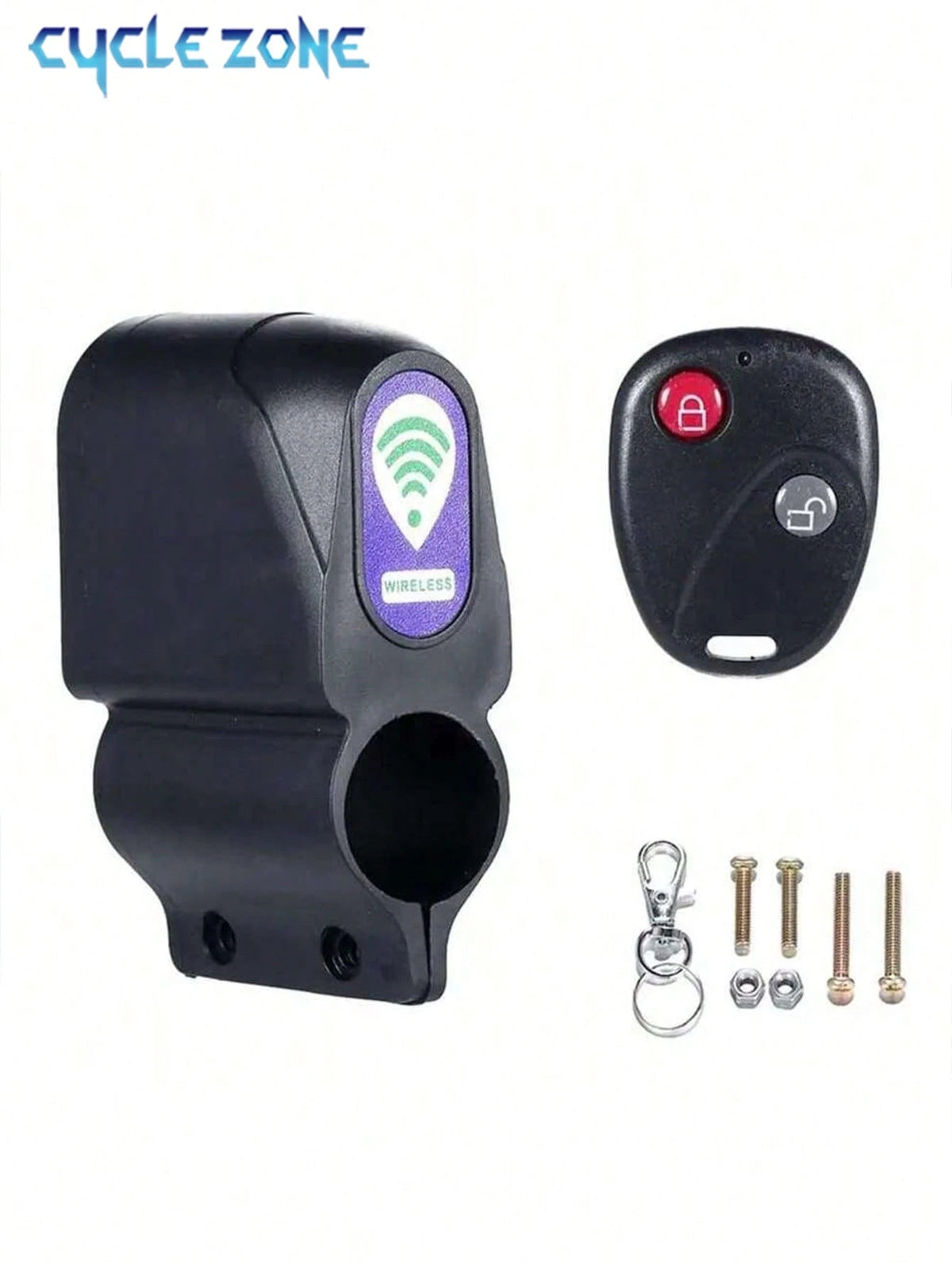 Cycle Zone 1pc Bicycle Remote Control Anti-Theft Alarm, Smart Wireless Remote Control Alarm Lock For Mountain Bike (Requires User To Purchase And Install Battery)