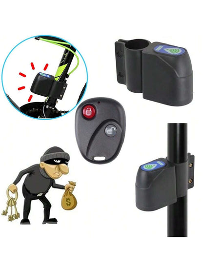 Cycle Zone 1pc Bicycle Remote Control Anti-Theft Alarm, Smart Wireless Remote Control Alarm Lock For Mountain Bike (Requires User To Purchase And Install Battery)