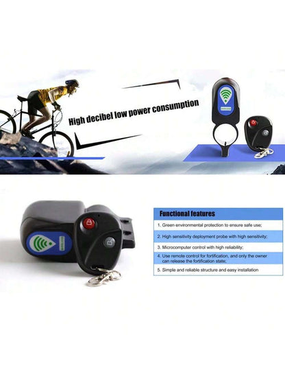 Cycle Zone 1pc Bicycle Remote Control Anti-Theft Alarm, Smart Wireless Remote Control Alarm Lock For Mountain Bike (Requires User To Purchase And Install Battery)