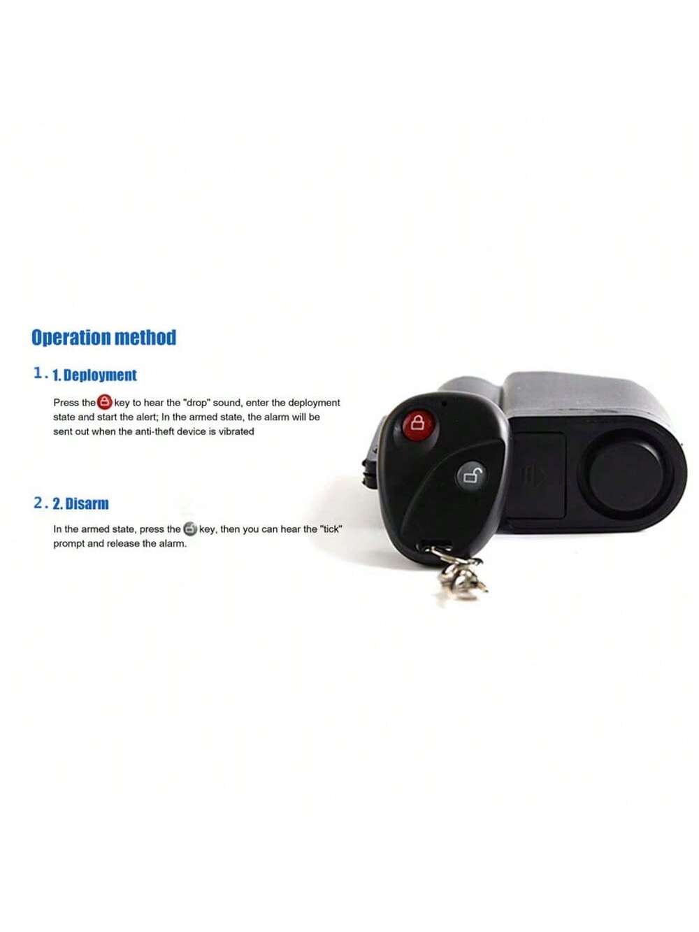 Cycle Zone 1pc Bicycle Remote Control Anti-Theft Alarm, Smart Wireless Remote Control Alarm Lock For Mountain Bike (Requires User To Purchase And Install Battery)