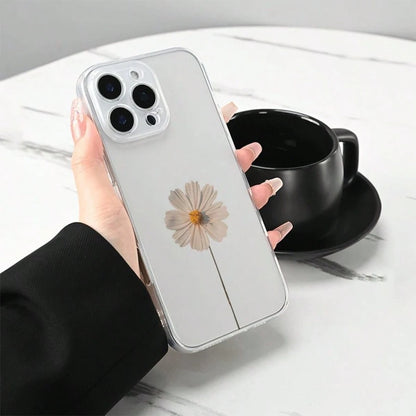 Daisy Pattern Transparent Anti-Drop Phone Case, Suitable As Birthday And Christmas Gift For Couples, Girlfriends, Daughters, Teenagers