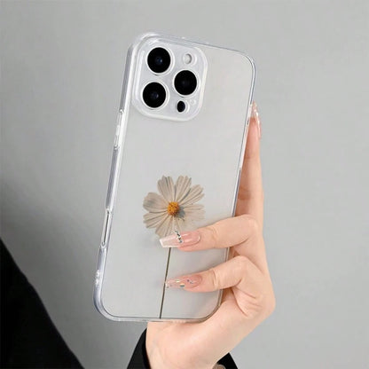 Daisy Pattern Transparent Anti-Drop Phone Case, Suitable As Birthday And Christmas Gift For Couples, Girlfriends, Daughters, Teenagers
