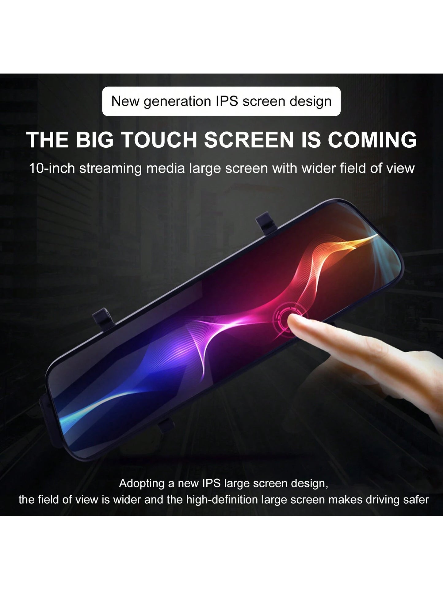 Dash Cam Front Rear, 10in, 1080p Touch Screen Assist Night Vision Dual Car Dash Camera