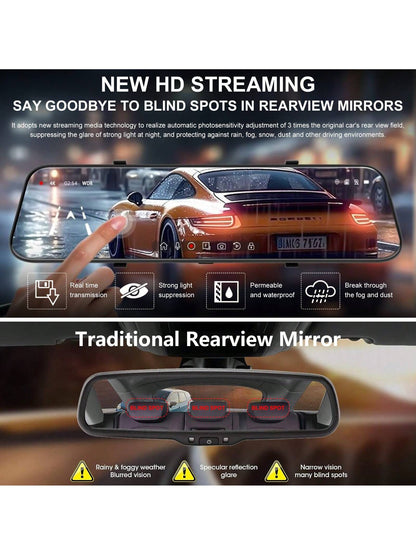 Dash Cam Front Rear, 10in, 1080p Touch Screen Assist Night Vision Dual Car Dash Camera