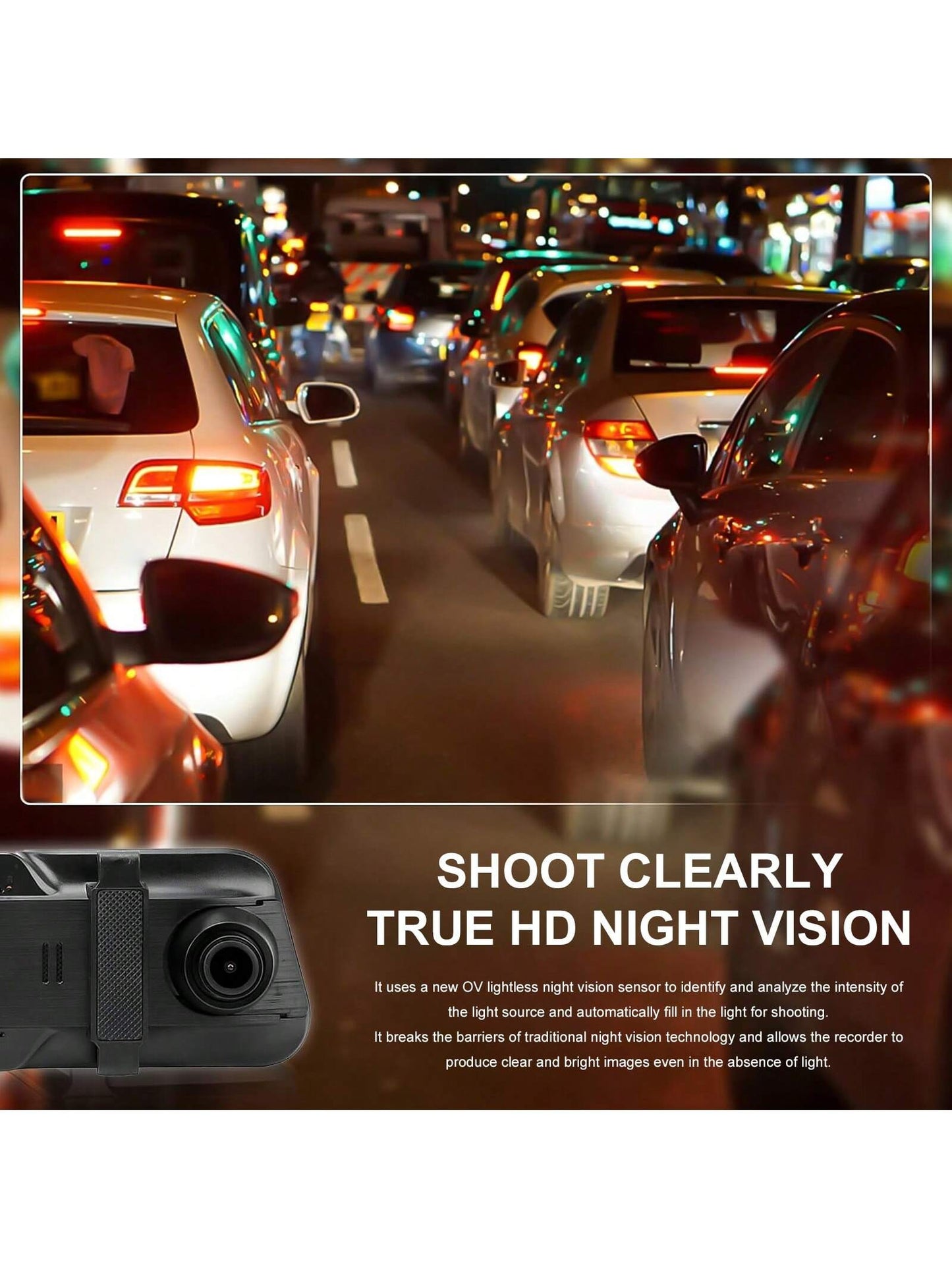Dash Cam Front Rear, 10in, 1080p Touch Screen Assist Night Vision Dual Car Dash Camera