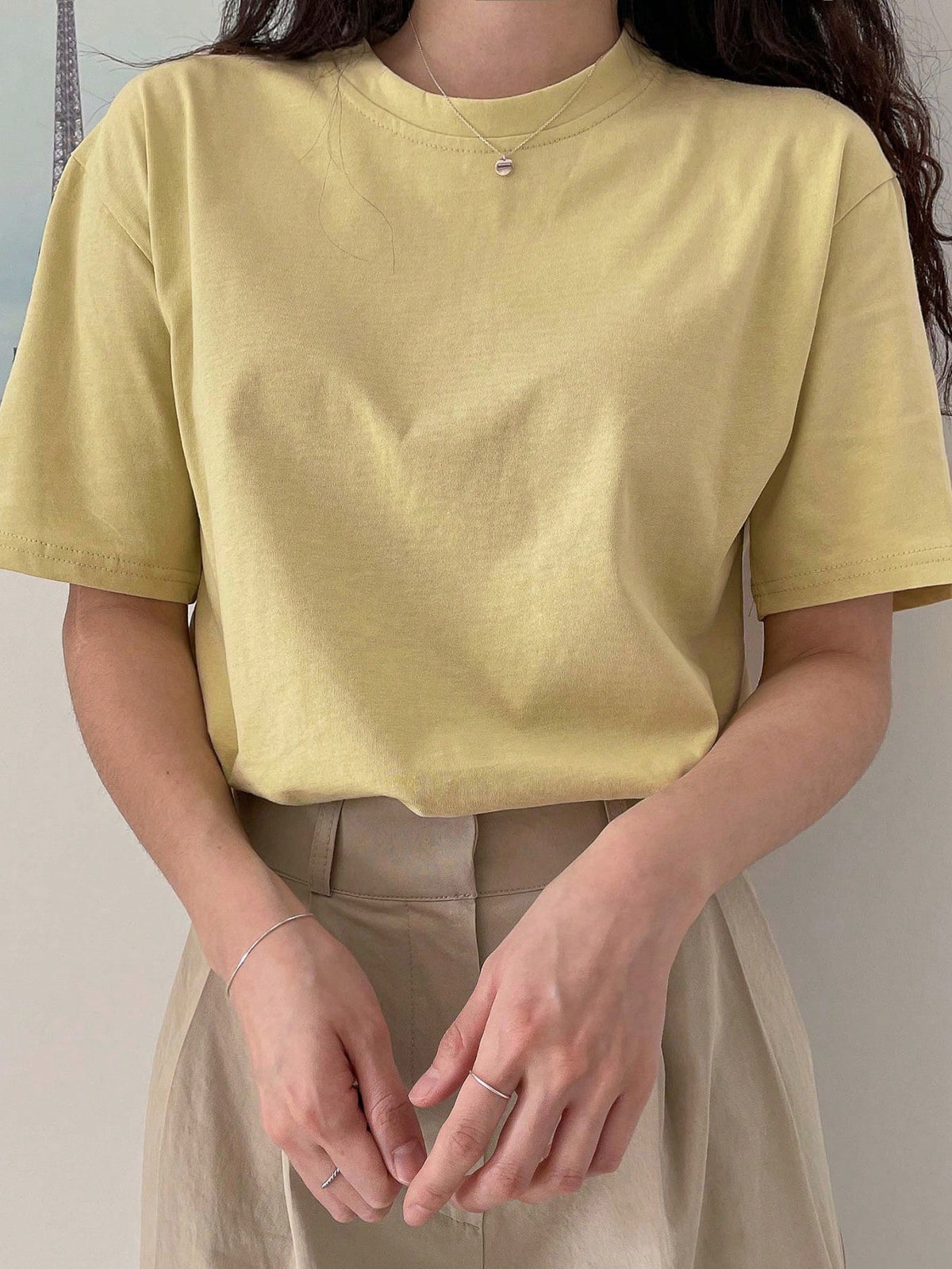 DAZY Solid Drop Shoulder Tee Summer