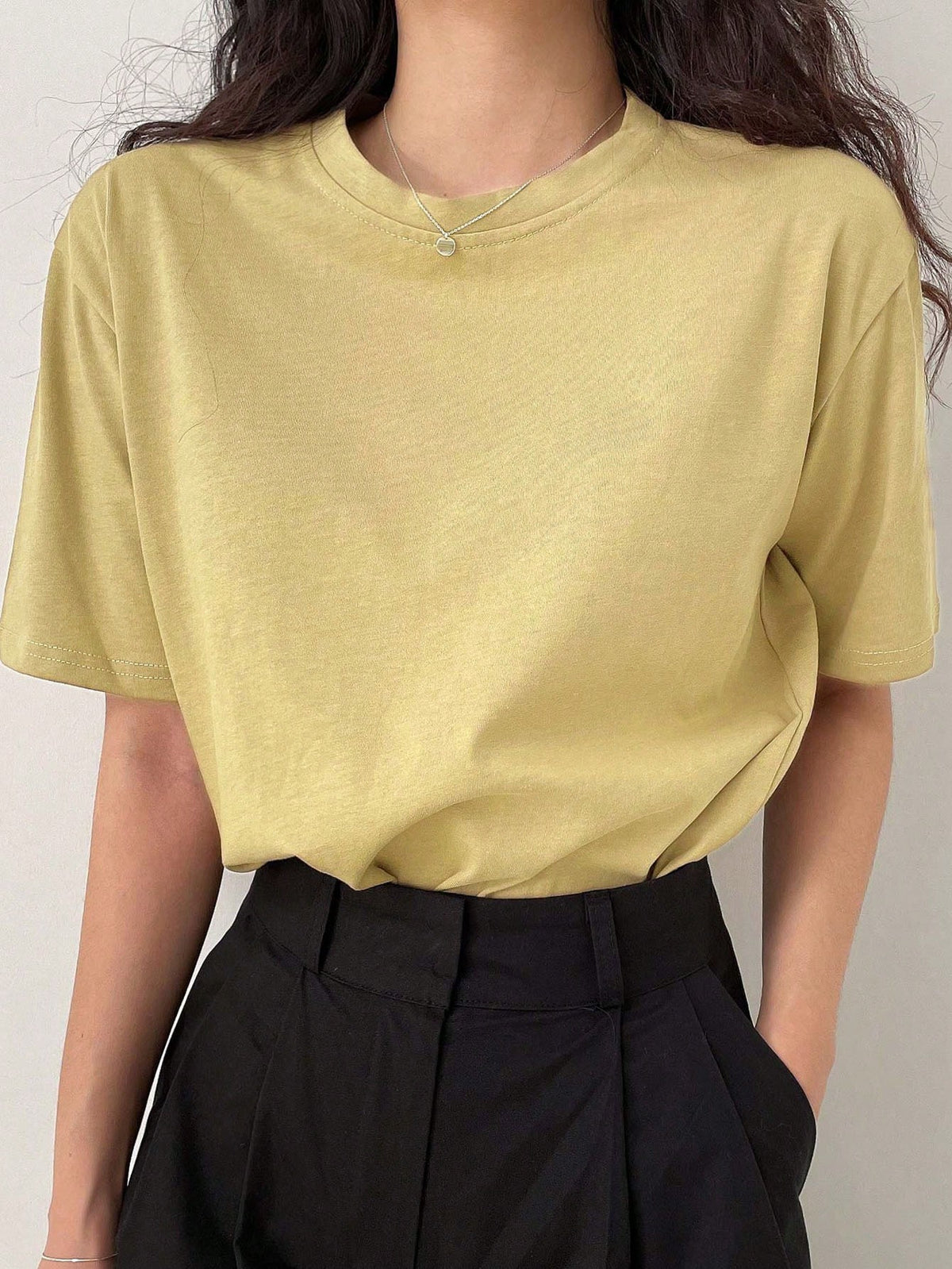 DAZY Solid Drop Shoulder Tee Summer