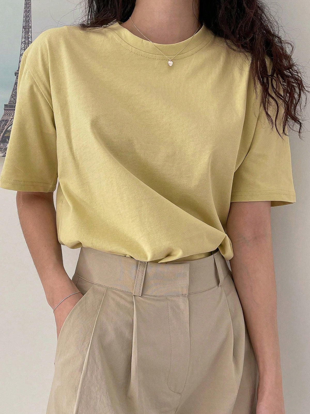DAZY Solid Drop Shoulder Tee Summer