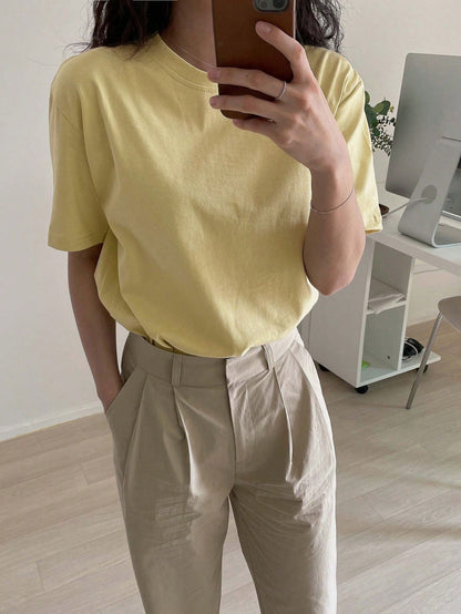 DAZY Solid Drop Shoulder Tee Summer