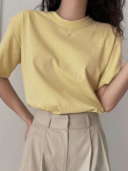 DAZY Solid Drop Shoulder Tee Summer