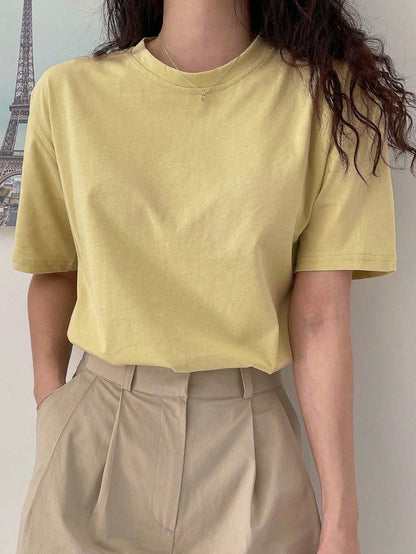 DAZY Solid Drop Shoulder Tee Summer