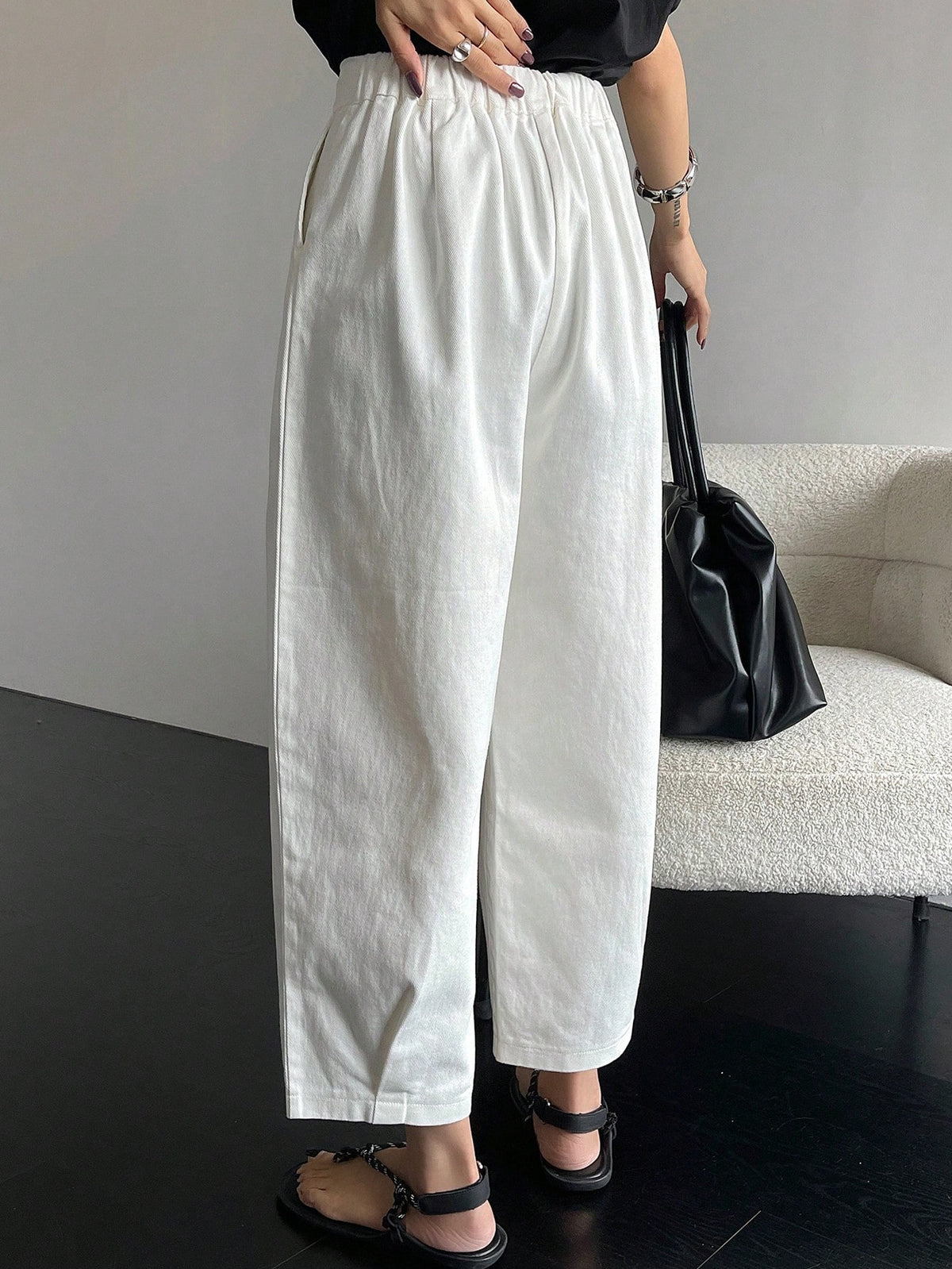 DAZY Women Loose Solid Color Casual Business Pants