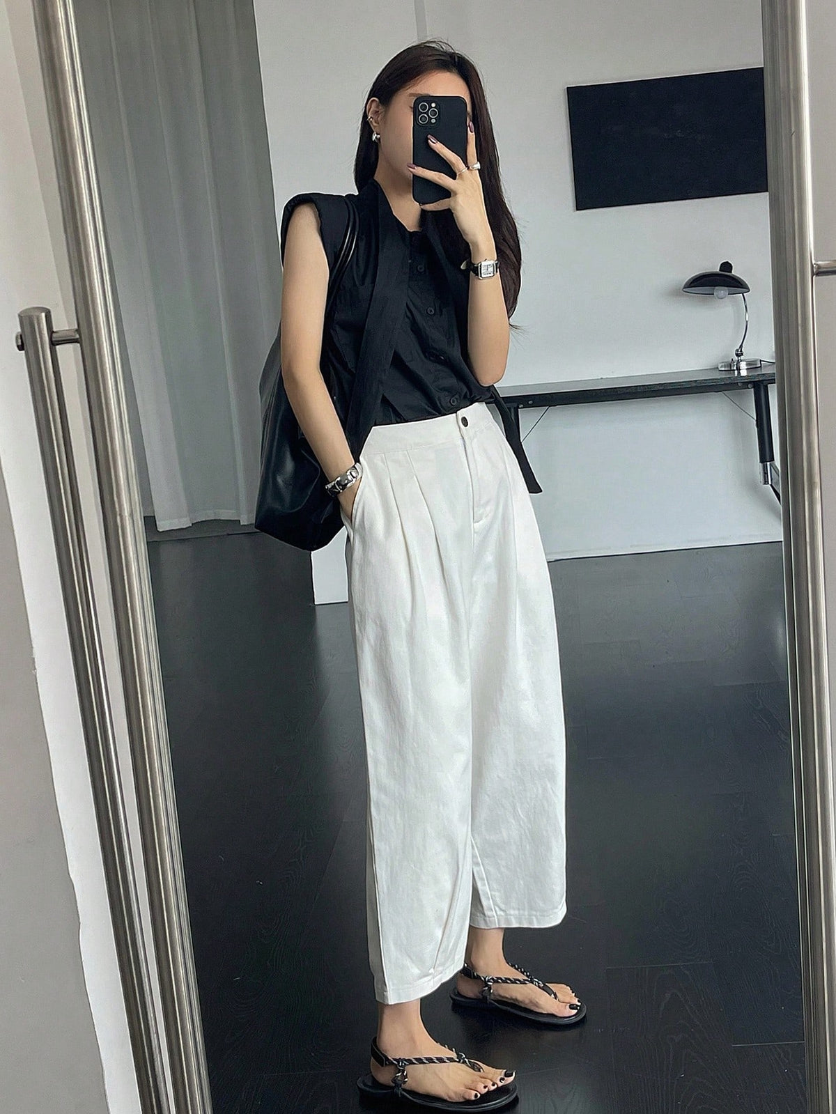 DAZY Women Loose Solid Color Casual Business Pants