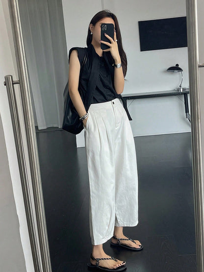 DAZY Women Loose Solid Color Casual Business Pants