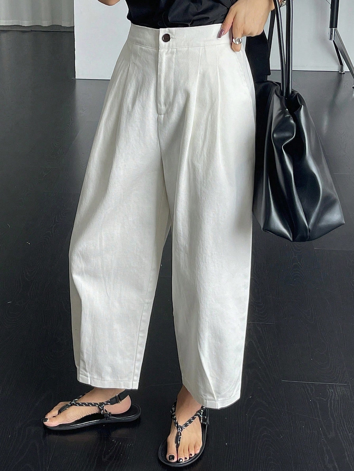 DAZY Women Loose Solid Color Casual Business Pants