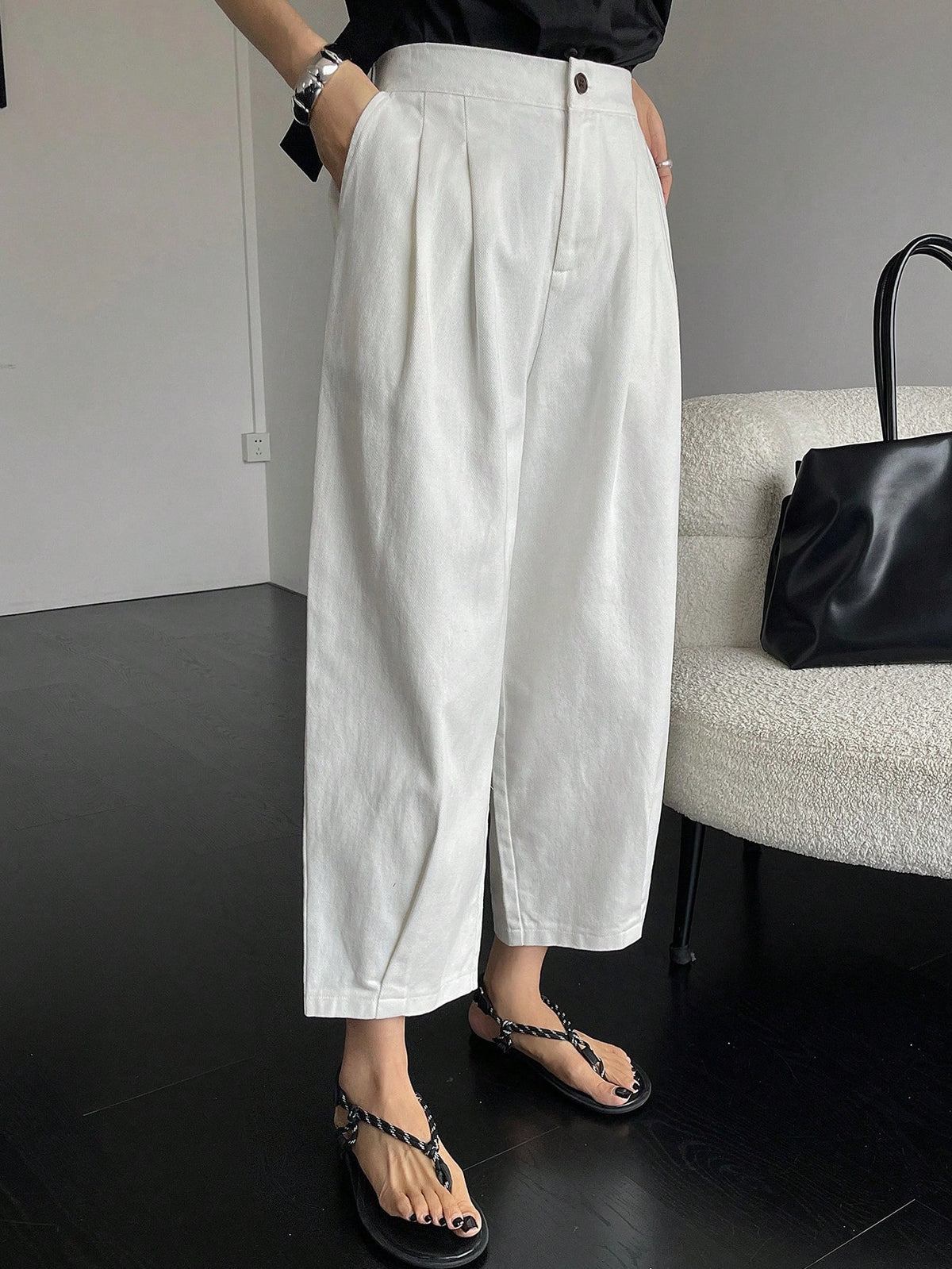DAZY Women Loose Solid Color Casual Business Pants