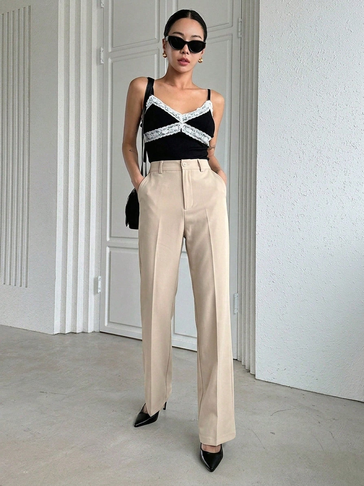DAZY Women's Business Casual Regular Pants