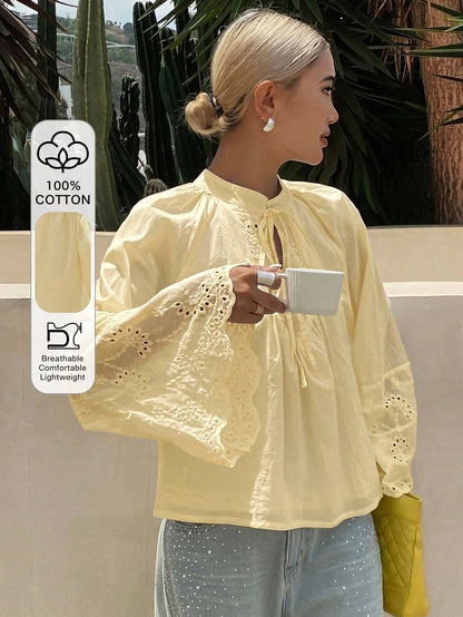 DAZY Women's Loose Casual Vacation Style Shirt, Summer New Arrival School
