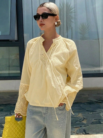 DAZY Women's Loose Casual Vacation Style Shirt, Summer New Arrival School
