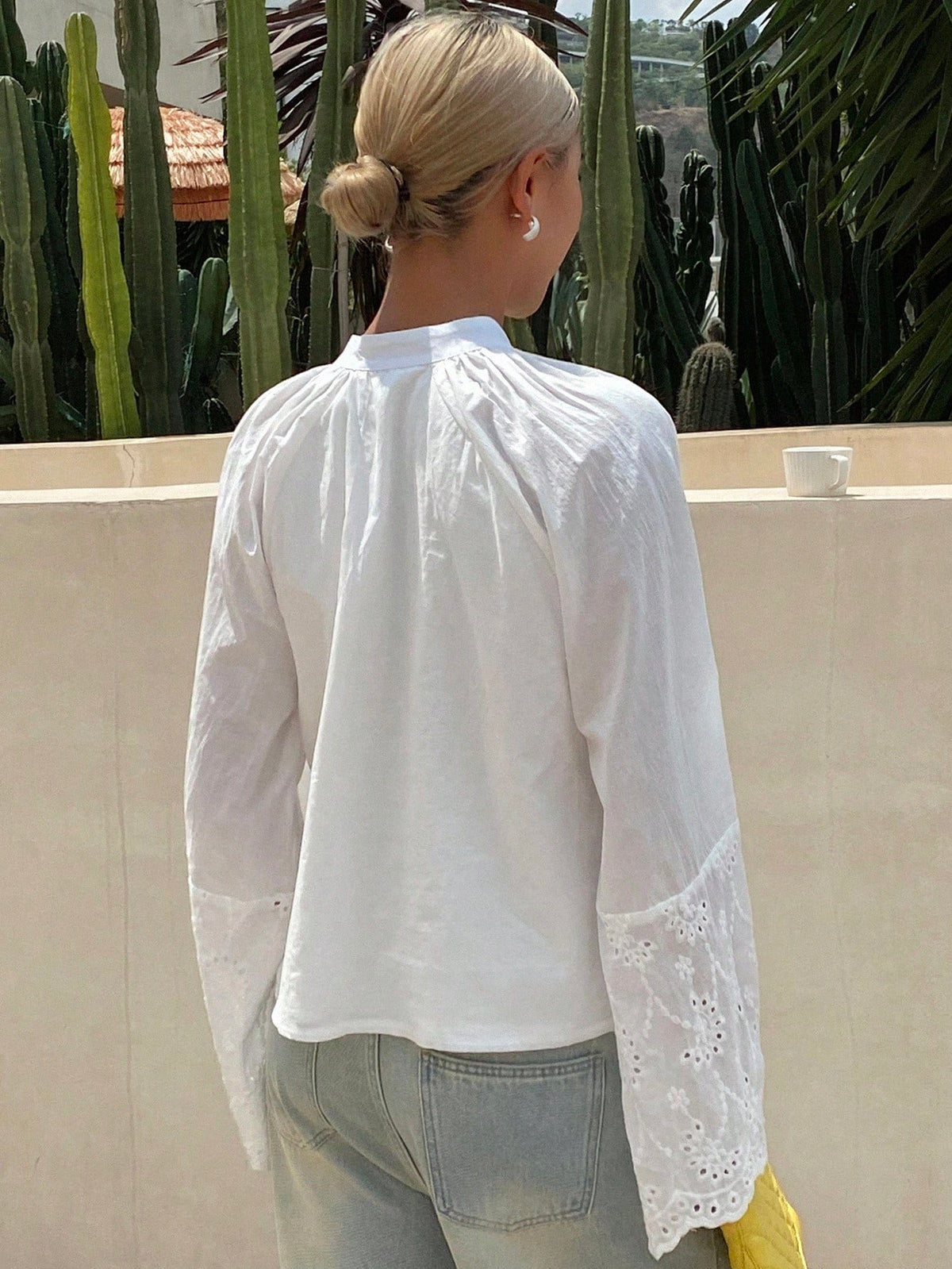 DAZY Women's Loose Casual Vacation Style Shirt, Summer New Arrival School