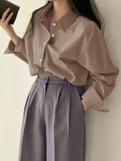 DAZY Women's Plain & Simple Daily Long Sleeve Shirt,Long Sleeve Tops