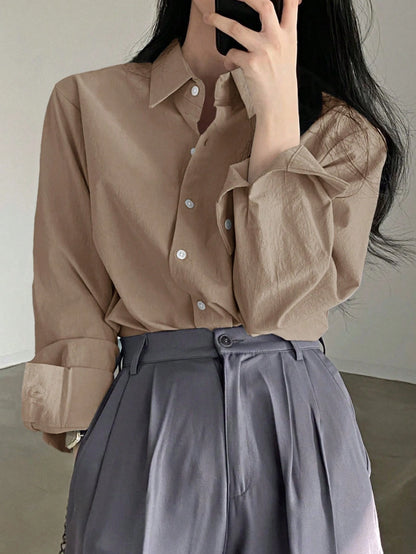 DAZY Women's Plain & Simple Daily Long Sleeve Shirt,Long Sleeve Tops