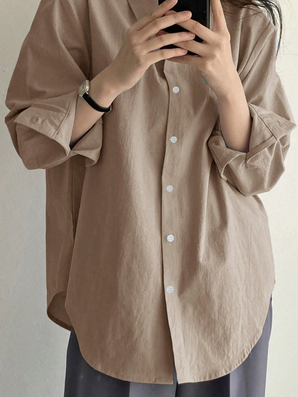 DAZY Women's Plain & Simple Daily Long Sleeve Shirt,Long Sleeve Tops