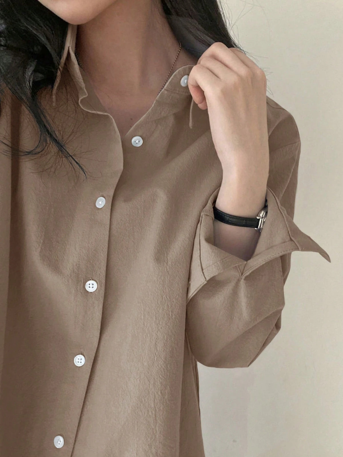 DAZY Women's Plain & Simple Daily Long Sleeve Shirt,Long Sleeve Tops